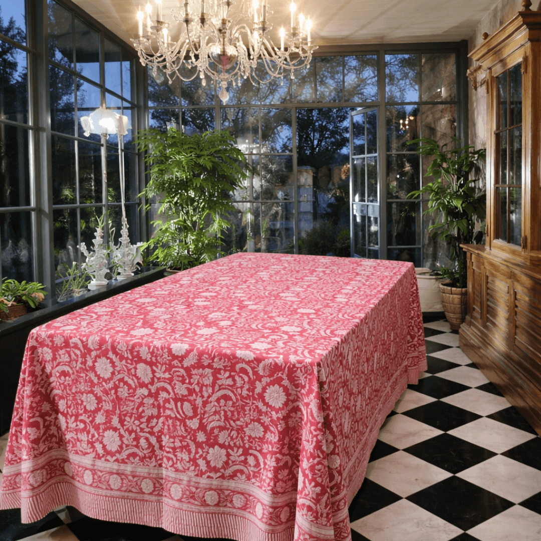 Crimson Courtyard Tablecloths For Premium Home Styling